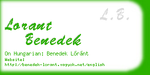 lorant benedek business card